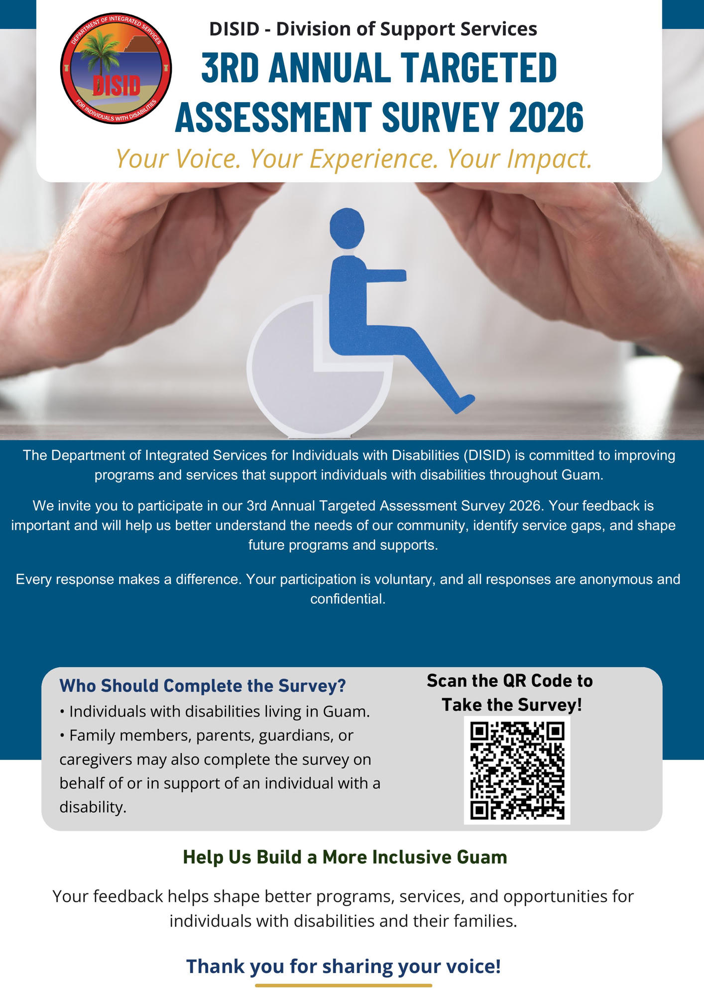 DISID 3rd Annual Targeted Assessment Survey 2026 flyer. Click to take the survey.